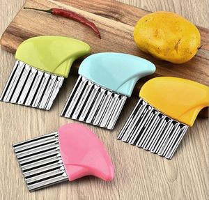 Multi-purpose French fries Fruit & Vegetable Tools cutter Stainless steel + PP handle wave potatoes knife Creative vegetable shredder kitchen gadgets