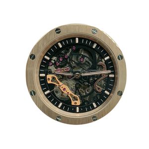 Relógios masculinos de luxo, relógios ocos mecânicos automáticos, estilo clássico, 42 mm, pulseira de aço inoxidável completa, 5 ATM, safira à prova d'água, super luminoso