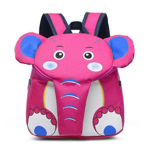 Przedszkola Kids School Bag 3d Cartoon Słoń Plecaki dla chłopców Dziewczyny Wodoodporna Schoolbag 211025