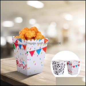 Presente de festas de eventos para festas festivas jardim 48pcs papel pipoca caixas colorf impress￣o lanche para crian￧as entrega de anivers￡rio 2021 7j