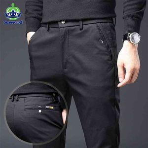 Pantaloni casuali sottili da uomo Pantaloni dritti neri kaki grigi Pantaloni da uomo in cotone da lavoro slim fit di marca per uomo 28-38 210723