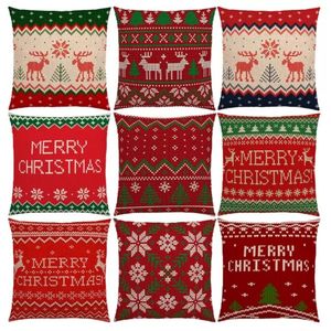 Boże Narodzenie Elk Snowman Pillow Case Decoration Sofa Poduszka Pokrywa łóżko Poszewka do domu 45 * 45 cm