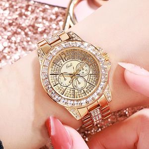Wristwatches Steel Strip Diamante Women's Watch Diamond Fully-jewelled The Fashion Waterproof Quartz Gems & Stones Clocks