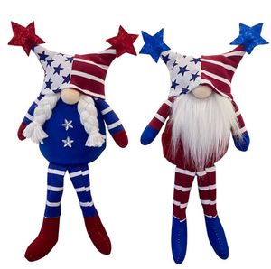 Independence Day doll toys home decoration American National Day Pentagram star long legged faceless doll sofa car decor kids gifts