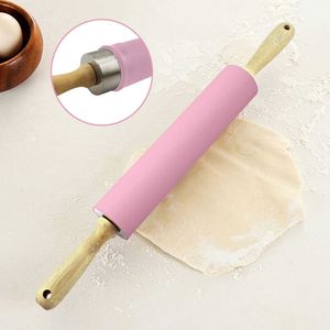 Stainless Steel Rolling Pin with Non-Stick Silicone Surface & Ergonomic Handle Dough Roller for Baking, Pizza, Cookies - 18.9" 211008