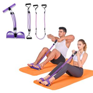 3 i 1 multifunktionellt fitness gummi 4 rörmotstånd band sit-up dra rep expander elastiska band yoga pilates träning gym c0224