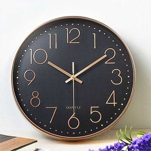 Minimalismo Orologio da parete Classico nordico Bordo spesso Design moderno e silenzioso Appeso 3D Horloges Camera da letto Soggiorno Studio Decorazioni per la casa 211110