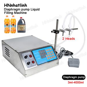 GZL-80 Semi-Automatic Two Heads Liquid Filling Machine Electirc Diaphragm pump Drink Milk Water Oil Perfume Beverage 3ml-4000ml Small Bottle Packing Filler