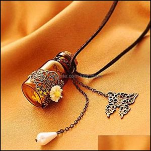 Pendant Necklaces Pendants Jewelry Glass Bottle Aromatherapy Essential Oil Diffuser Necklace Locket With quot Chain And Washable Ne577