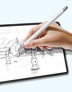 Populaire mobiele telefoon tablet screen capacitieve universele touch pen aangepaste merk witte compatibele schijfstylus voor pc iPad smartphone