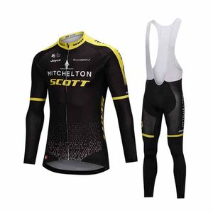 Mitchelton equipe pro ciclismo mangas compridas jersey bib calças conjuntos de bicicleta Ropa ciclismo bicicleta mountaion mtb roupas jersey y21031615