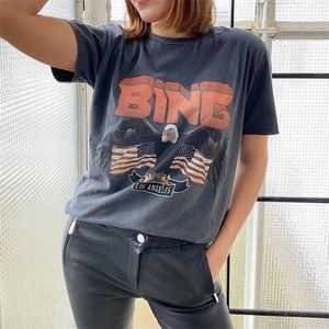 Motosiklet Grafik Tees Kadın Pamuk Kısa Kollu O Boyun Siyah Tshirt Gömlek Yaz Vintage Tee Gömlek Gevşek Rahat T-shirt 210316