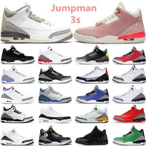 2023 New Jumpman 3s Basketball Shoes a Ma Maniere Rust Pink Unc True Blue Pure White Black Cement Fire Red Cyber Monday Cool Grey Animal Men Women Sports Sneakers