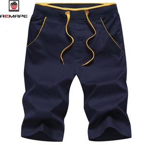 Aemape marca homens verão calções casuais relaxado sweatpants workout algodão fitness boardshorts moda corredores sólidos 210713