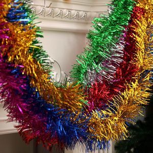 Gold Silver Wire Garland Tinsel Hanging Rattan Christmas Tree Ribbons Ornament Decoration Boas Xmas Wedding Birthday Party Colorful Ribbon