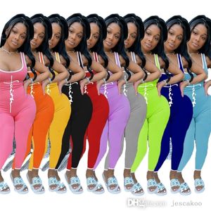 2022 Sexiga Jumpsuits för Kvinnor Desinger Letter Print Slim Bodysuit Ladies Casual Onesies Clothing Yoga Pants Plus Size Rompers