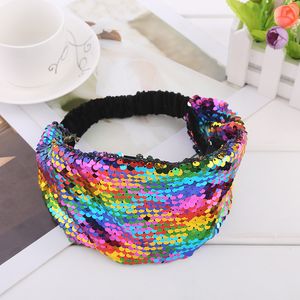 Fish Scale Sequin Paillette Headband diy hair bands wrap for women children fashion jewelry will and sandy