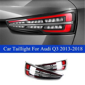 Bil styling LED broms svansljus för AUDI Q3 2013-2018 DRL Bakre trunk dimljus Dynamisk Turn Signal Taillights Assembly