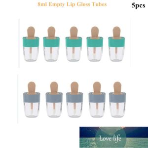 Butelka 5 sztuk / partia 8 ml Puste Lip Gloss Tubes Cute Lody Kształt Kontenery Słoiki Przezroczyste Plastikowe Refillable Balm DIY