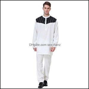 Ethnic Clothing Apparel muzułmanin dla mężczyzn ropa arabe hombre islam djellaba man o dekolt caftan homme abito uomo jubba thobe abaya lam Pakistan ro