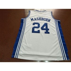 Vintage # 24 Jamal Mashburn Kentucky Wildcats Tessuto a rete ricamo College jersey Taglia S-4XL o personalizzato qualsiasi nome o numero College jersey