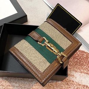 Porta carte di lusso con portafoglio corto Pochette unisex Modello con lettera in PVC Design con serratura in metallo Confezione con scatola con cerniera interna