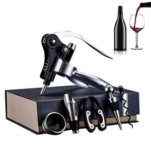 6 st Wine Bottle Opener Set Bottle Opener Cork Red Wine CorksCrew Tillbehör Multifunktionell Kanin Vinöppning Verktyg Kit Gift 210817