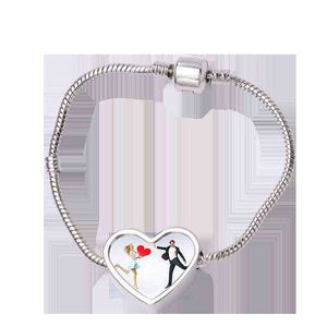 Joias pulseiras de coração pulseiras em branco para sublimação 10 pçs/lote A0047