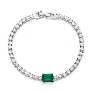 Mulheres Personalized Tênis Emerald Diamante Pulseira 18k banhado a ouro 925 Sier Pedstone Bracelets