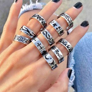 Estranho coisas luxo qualidade jóias 2021 mulher vintage anéis de aço inoxidável Steampunk acessórios para mulheres estilo gótico G1125