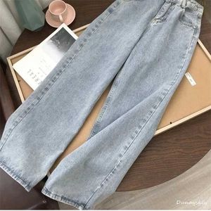 Streetwear Hohe Taille Damenmode Jeans Frau Mädchen Frauen Breite Bein Hosen Hosen Weibliche Jean Femme Denim Bagge Mom Jeans 211206