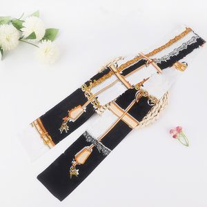 Classic Handbag Scarf Headbands Women Letter Flower Silk Scraves Bandeaux Bag Hair BANDEAU 8x120cm 5AAAAA