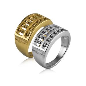 2021 Fashion Gold Color Abacus Spinner Rings For Women Ladies Girls Accessories Whole 10mm Stainless Steel Jewelry Gifts