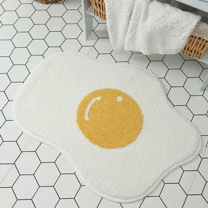 Poached Egg Bathroom Mat Non-Slip Entrance Carpet Kitchen Absorbent Floor Mat Washable Welcome Doormat Kids Room Area Rugs 210727