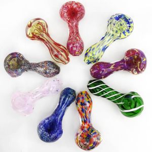 top popular Smoking Blown Glass Hand Pipes Pyrex Glass Spoon Mini Small Bowl Pipe Unique Pot Pieces 2023