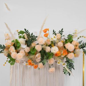 100cm DIY WEDDING Flower Wall Arrangemang Supplies Silk Rose Artificial Flower Row Decor Wedding Iron Arch Backdrop