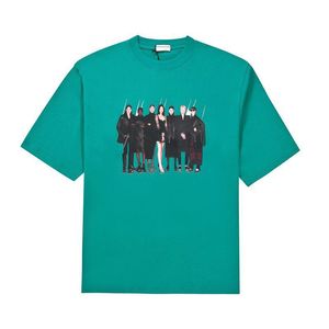 2023 의류 Homme Green Tee 남자와 여자 디자이너 티셔츠 하이 스트리트 프린트 셔츠 TN Baleciaga Paris Top