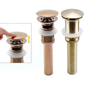 Övrigt bad toaletttillbehör Badrummet Basin Up Avloppsventil Sink Stoppar Fixture Brass Set Black Chrome Washbasin Bounce Filter