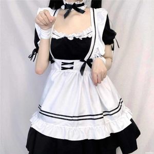 Härlig maid cosplay kostym animation visa japanska kvinnor outfit klänning kläder anime servitris roll spela lolita kläder y0913