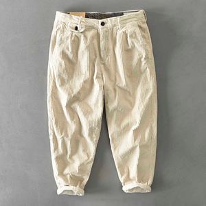 Nuovi pantaloni da uomo Harem Pantaloni di velluto a coste di cotone Pantaloni casual Streetwear Pantaloni sportivi da uomo tinta unita neri Stile Harajuku Oversize Y0927