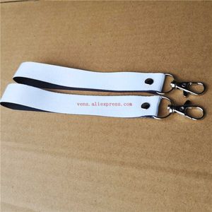 Sublimering Polyester Vit Blank Nyckelringar Key Ring Värmeöverföring Utskrift Blank DIY Materials 20PCS / Lot H0915