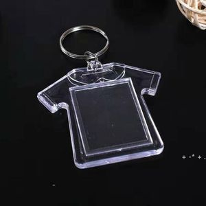 Clear Acrylic Plastic Blank Keyrings Insert Passport Photo Frame Keychain Picture Frame Keyrings Party Gift LLE11676