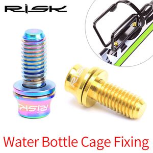 RISK 2pcs/box Road Mountain Bike Bicycle M5x12 Conical Head Water Bottle Cage Fixing Bolts W/ Washer Air Pump Holder Fixed Screw Y0915