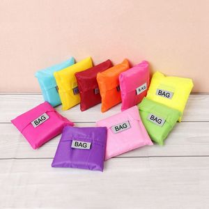 Eco Friendly Storage Handbag Square folding shopping bag rseusable convenience food bags Pure Color ZWL101
