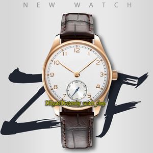 Etykiety Zegarki ZFF Najnowsze produkty 40mm 358306 CAL.82200 ZF82200 Automatyczne Trójwymiarowe Liczniki Arabskie Białe Dial Mens Watch Rose Gold Case Skórzany pasek