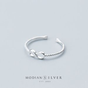 Mobius 925 sterling zilveren oneindige liefde slanke ring voor vrouwen mode twist gratis maat fijne sieraden Memorial Gift 210707