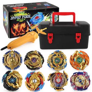 Beyblades Burst Metal Fusion Golden 12Pcs/Set Gyro Set Toys for Children with Storage Box and Two-way Launcher X0528
