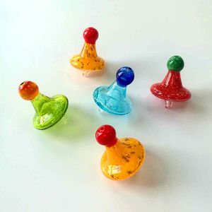 Glow In The Dark Glass Carb Caps For Water Glass Bong Bangers Dab Rigs Hookahs Colorful Cap Smoking Accessories DCC07