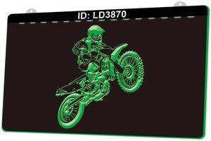 LD3870 Motorcycle Rider 3D Engraving LED Light Sign Wholesale Retail