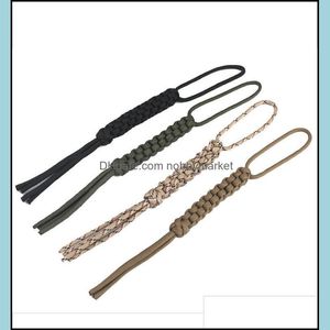 Key Rings Jewelry 4 Pcs/Lot Handmade Paracord Knife Rope Lanyard Flashlight Keychain Drop Delivery 2021 Sdvgn